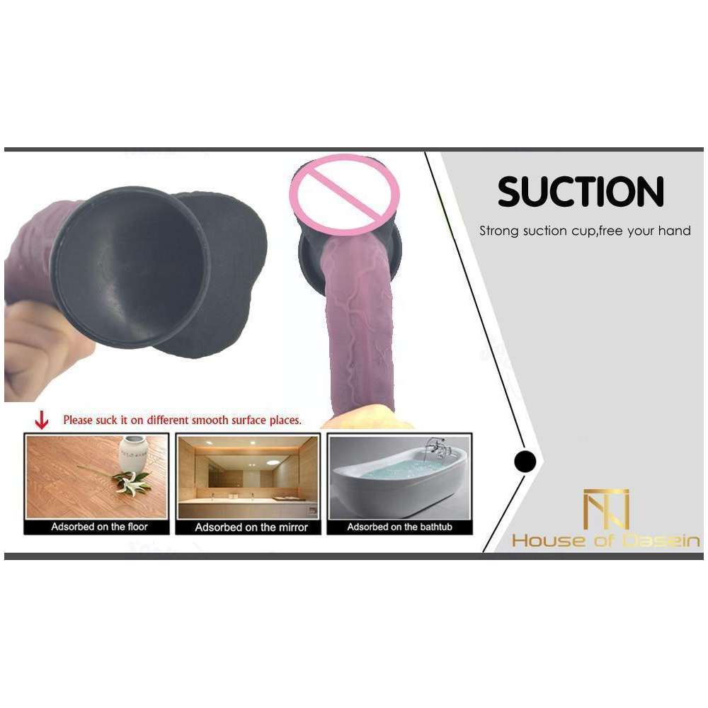 20Cm Silicone Realistic Dildo Butt Plug Anal Black