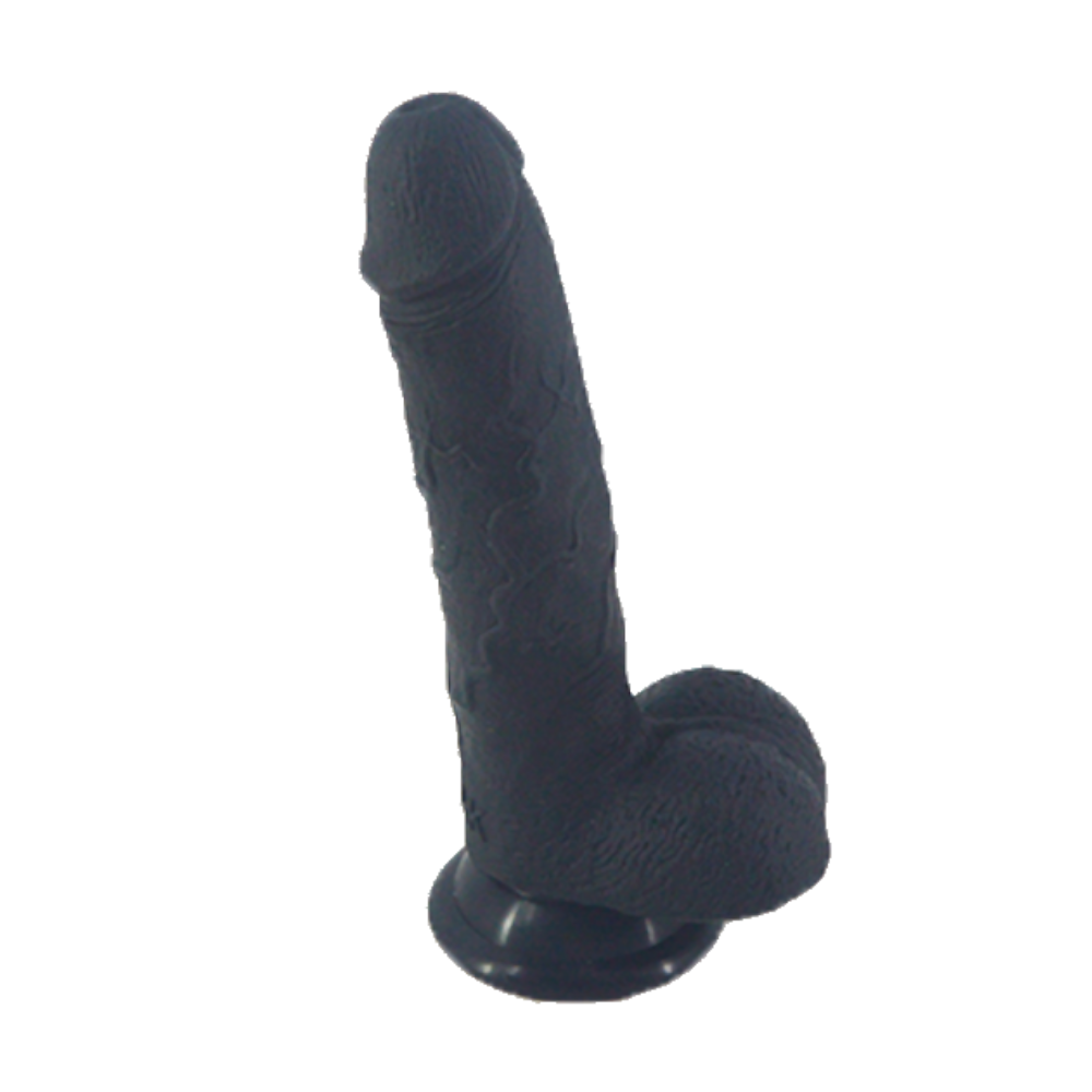 20Cm Silicone Realistic Dildo Butt Plug Anal Black