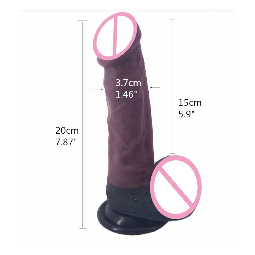 20Cm Silicone Realistic Dildo Butt Plug Anal Black
