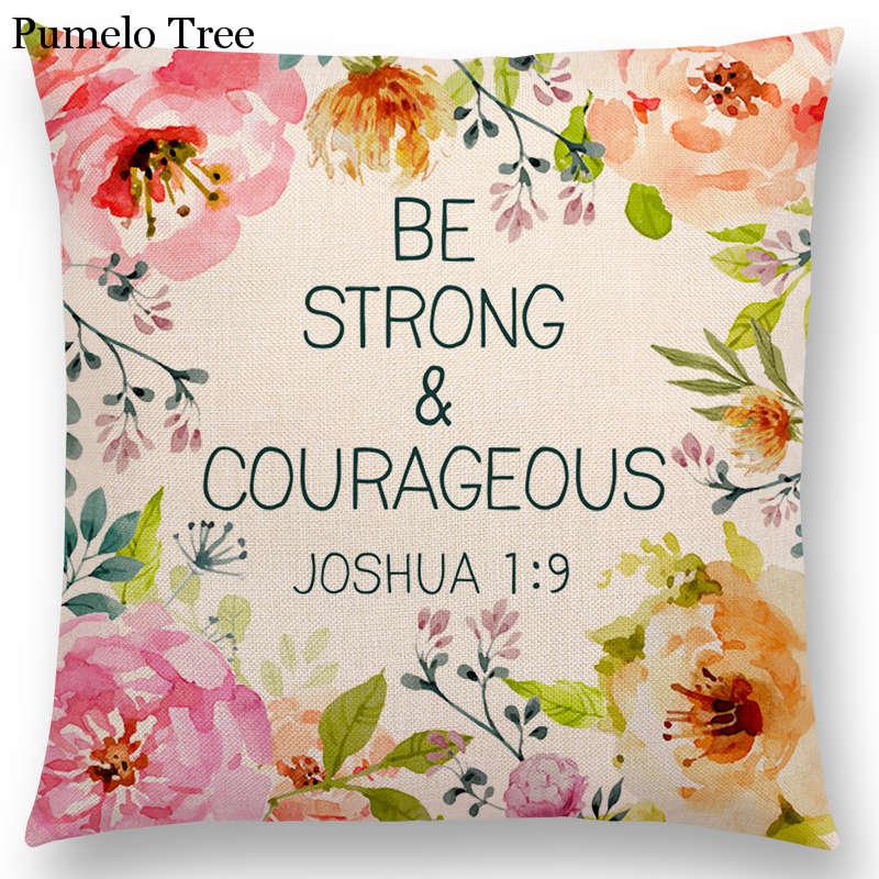 Floral Inspirational Sayings Cushion Covers