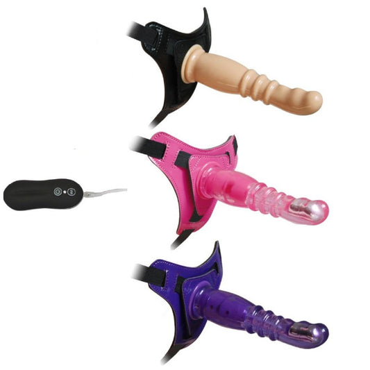 8 Inch Harness G Spot Vibrator Dildo Dong Strapon Belt Pegging Kit