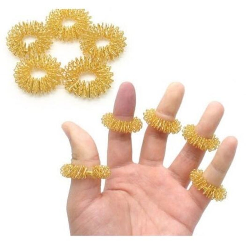 20Pcs Finger Massage Ring Acupuncture Care Body Acupressure Massager Silver