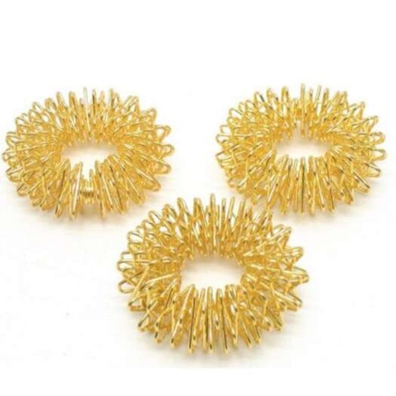 20Pcs Finger Massage Ring Acupuncture Care Body Acupressure Massager Silver