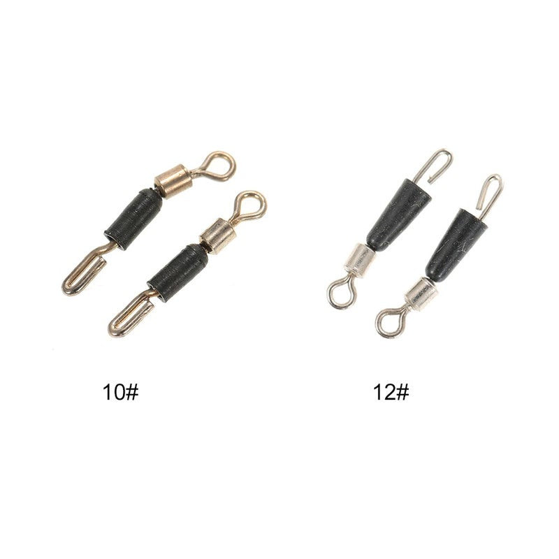 20Pcs Rolling Fishing Swivels Line To Hook Connectors High Strength Quick Fast Link Stainless Steel With Rubber Hose Tac
