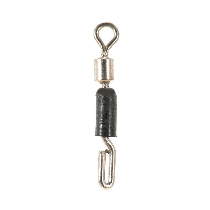 20Pcs Rolling Fishing Swivels Line To Hook Connectors High Strength Quick Fast Link Stainless Steel With Rubber Hose Tac
