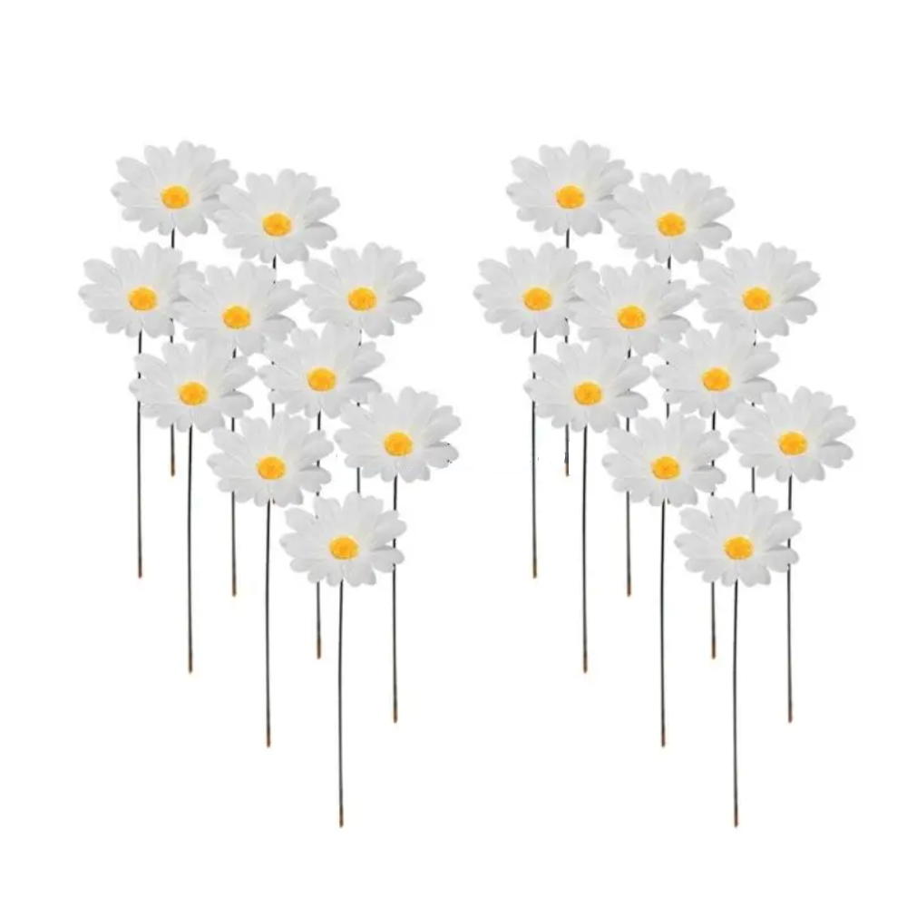 20 Pieces Daisy Flower Garden Stakes Decoration For Indoor And Outdoor Use
