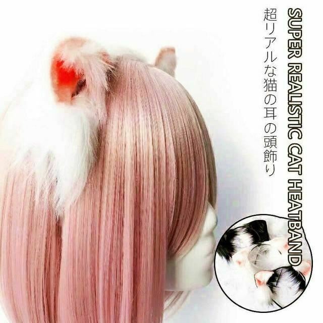 3 Colours Anime Neko Faux Fur Cat Ears Headband Kitten Cosplay Lolita