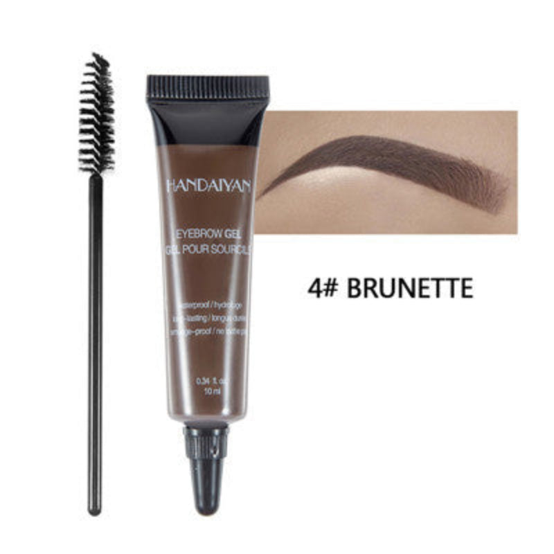 Eyebrow Makeup Henna Gel Black Brown Waterproof Durable Liquid Tint Brush Set