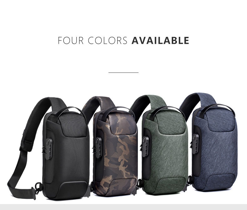 Waterproof Usb Antitheft Bag Men Oxford Crossbody Shoulder Sling Multifunction