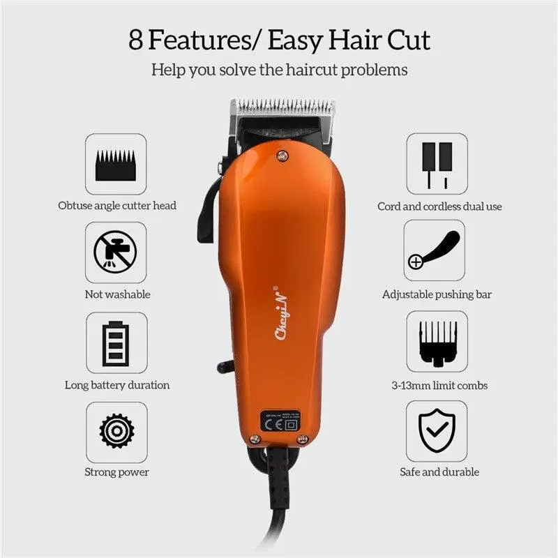 220 240V Household Trimmer Professional Classic Haircut Corded Clipper For Men Cutting Machine With Attachment Combs Ora