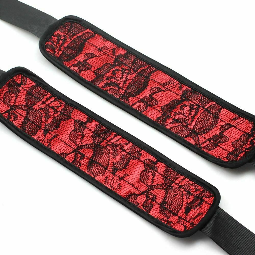 Romantic Red Black Lace Handcuffs Bdsm Bondage Wrist Restraints
