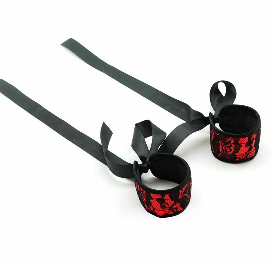 Romantic Red Black Lace Handcuffs Bdsm Bondage Wrist Restraints