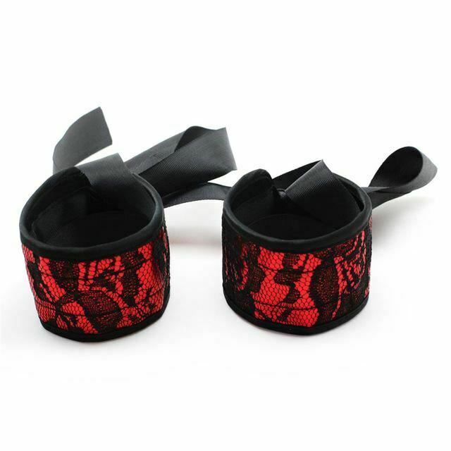 Romantic Red Black Lace Handcuffs Bdsm Bondage Wrist Restraints