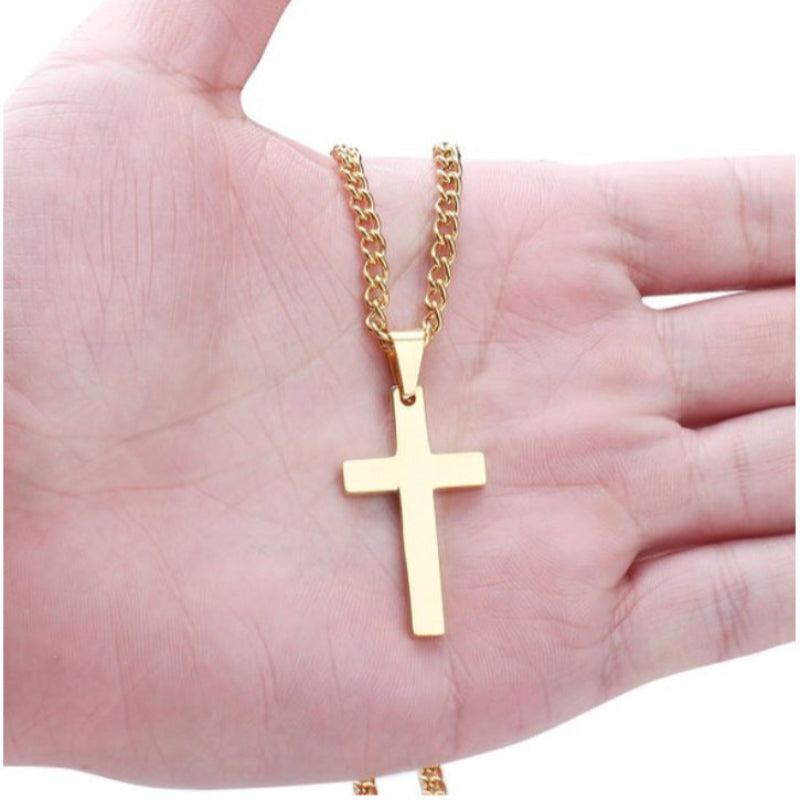 Classic Cross Necklace Men's Pendant Fashion Stainless Steel Jewelry Accessories