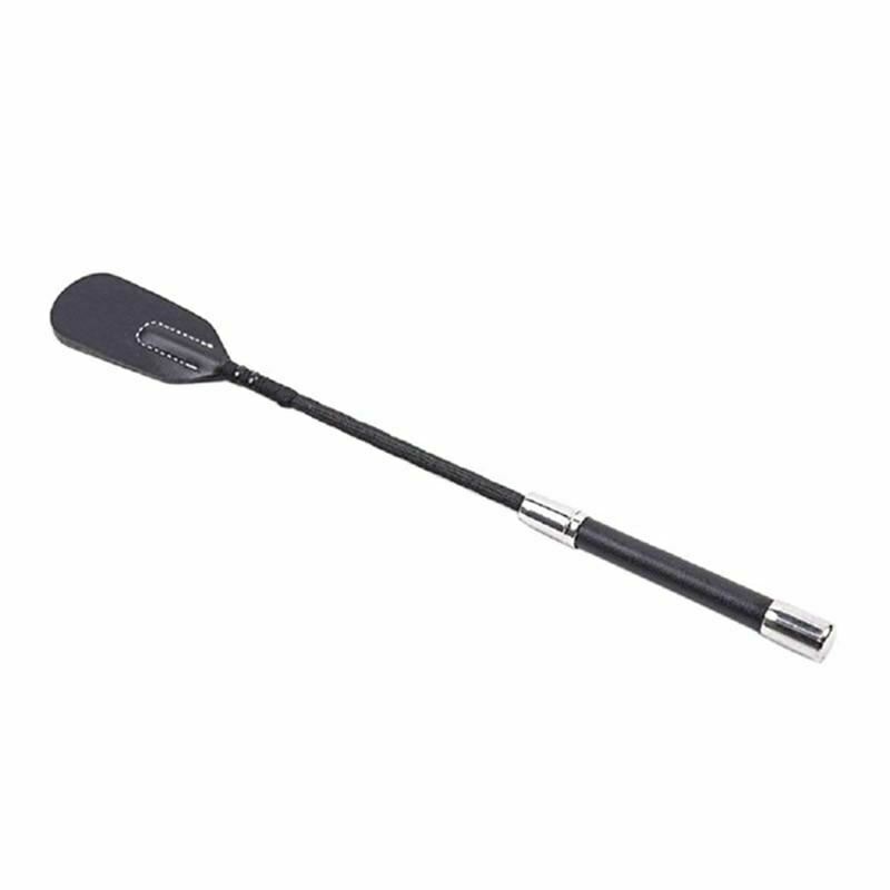 Black Leather Crop Bdsm Whip Impact Play Spanking Fetish Kink