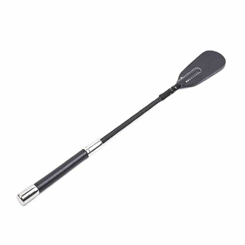 Black Leather Crop Bdsm Whip Impact Play Spanking Fetish Kink