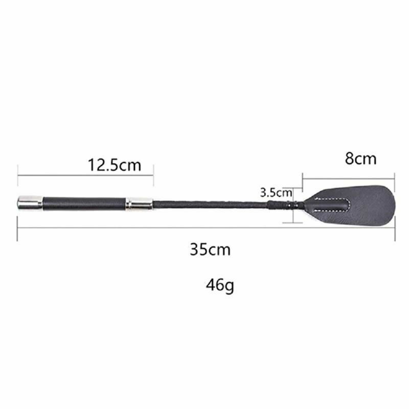 Black Leather Crop Bdsm Whip Impact Play Spanking Fetish Kink