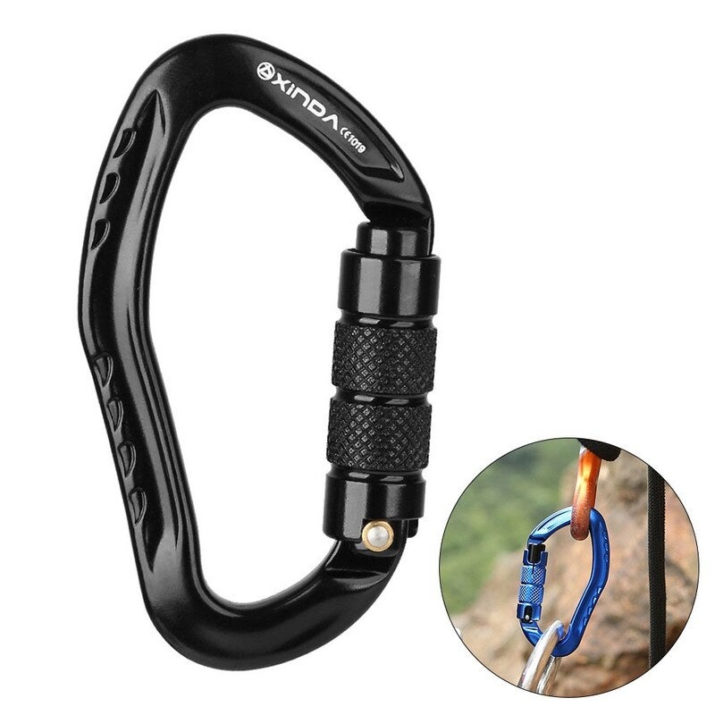22Kn Auto Locking Gate Carabiner Black