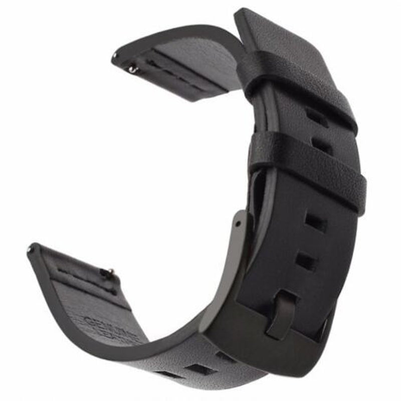 22Mm Luxury Genuine Leather Watch Band Strap For Motorola 360 2Nd Black