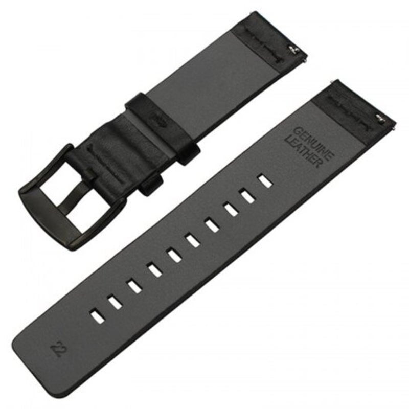 22Mm Luxury Genuine Leather Watch Band Strap For Motorola 360 2Nd Black
