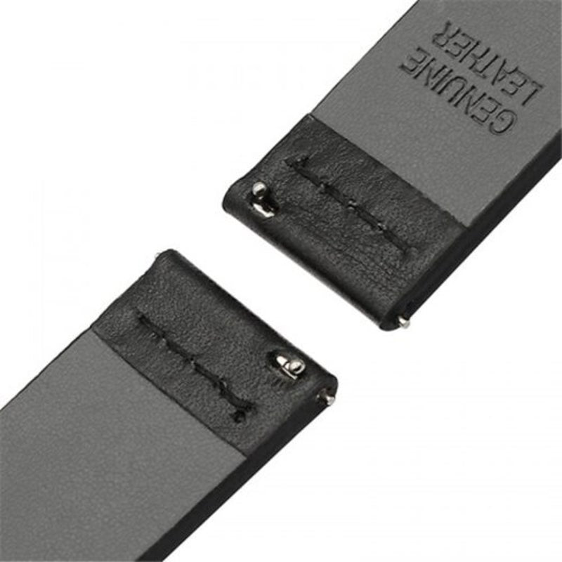 22Mm Luxury Genuine Leather Watch Band Strap For Motorola 360 2Nd Black