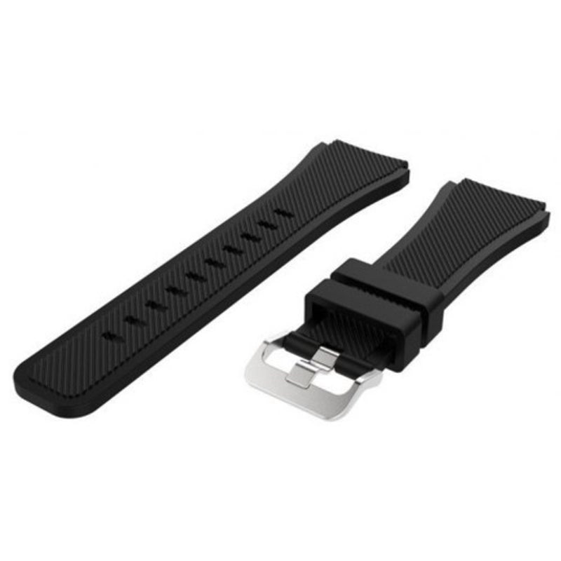 22Mm Sports Silicone Watch Band For Samsung Gear S3 Frontier Black