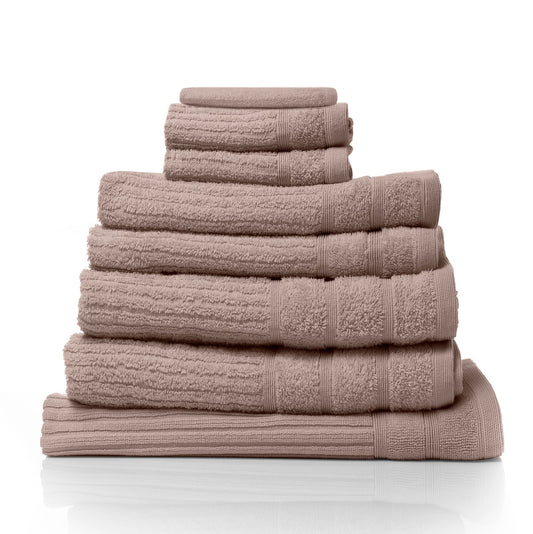 Royal Comfort Eden Egyptian Cotton 600 Gsm 8 Piece Towel Pack Champagne Rose
