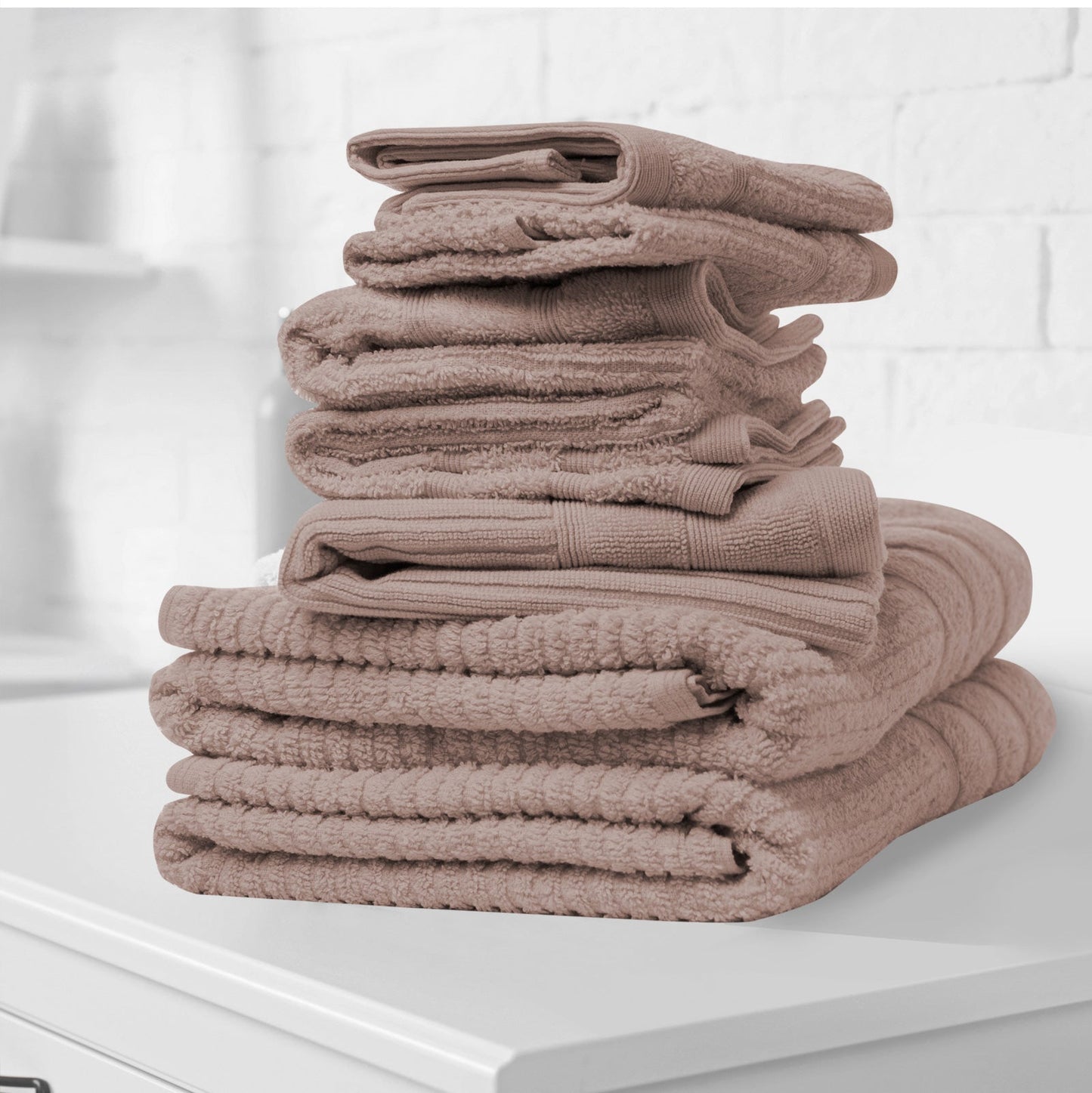 Royal Comfort Eden Egyptian Cotton 600 Gsm 8 Piece Towel Pack Champagne Rose