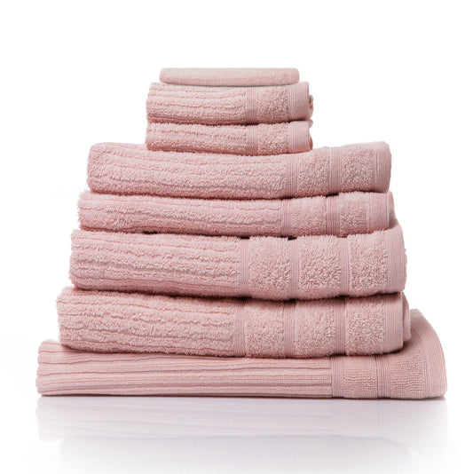 Royal Comfort Eden Egyptian Cotton 600 Gsm 8 Piece Towel Pack Blush