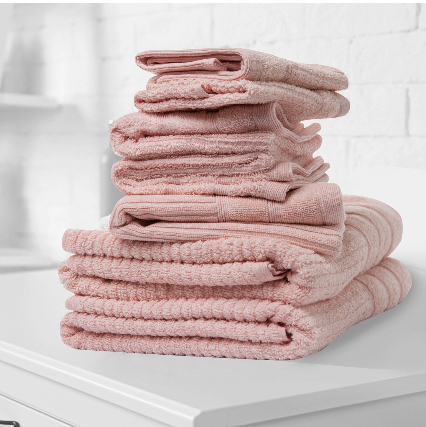 Royal Comfort Eden Egyptian Cotton 600 Gsm 8 Piece Towel Pack Blush