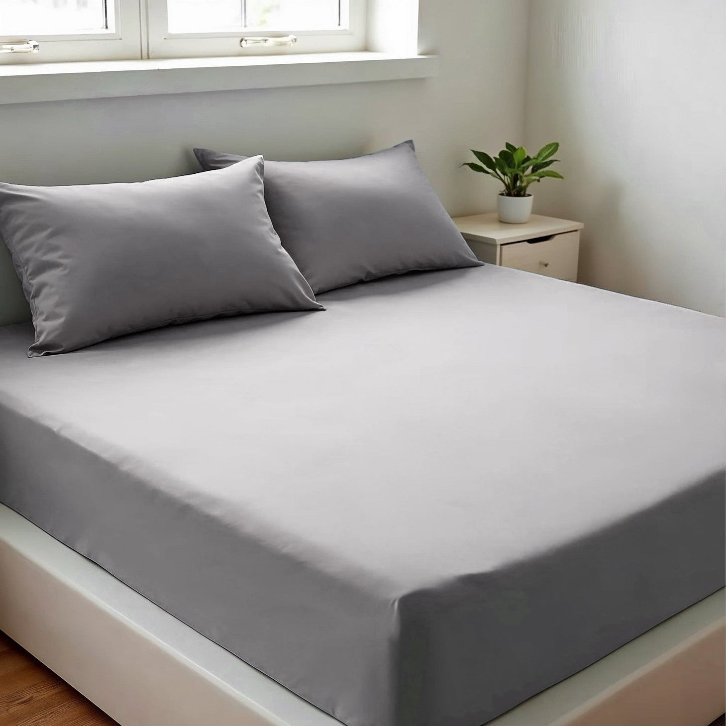 Royal Comfort 1500Tc Cotton Rich Fitted Sheet 3 Pc Set Double Indigo