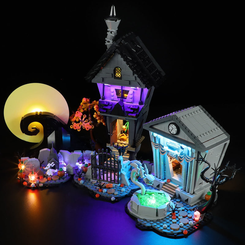 Compatible With Lego 21351 Christmas Horror Night Building Blocks Led Lighting Winter Series Column