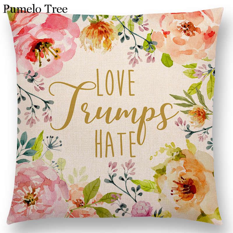 Floral Inspirational Sayings Cushion Covers