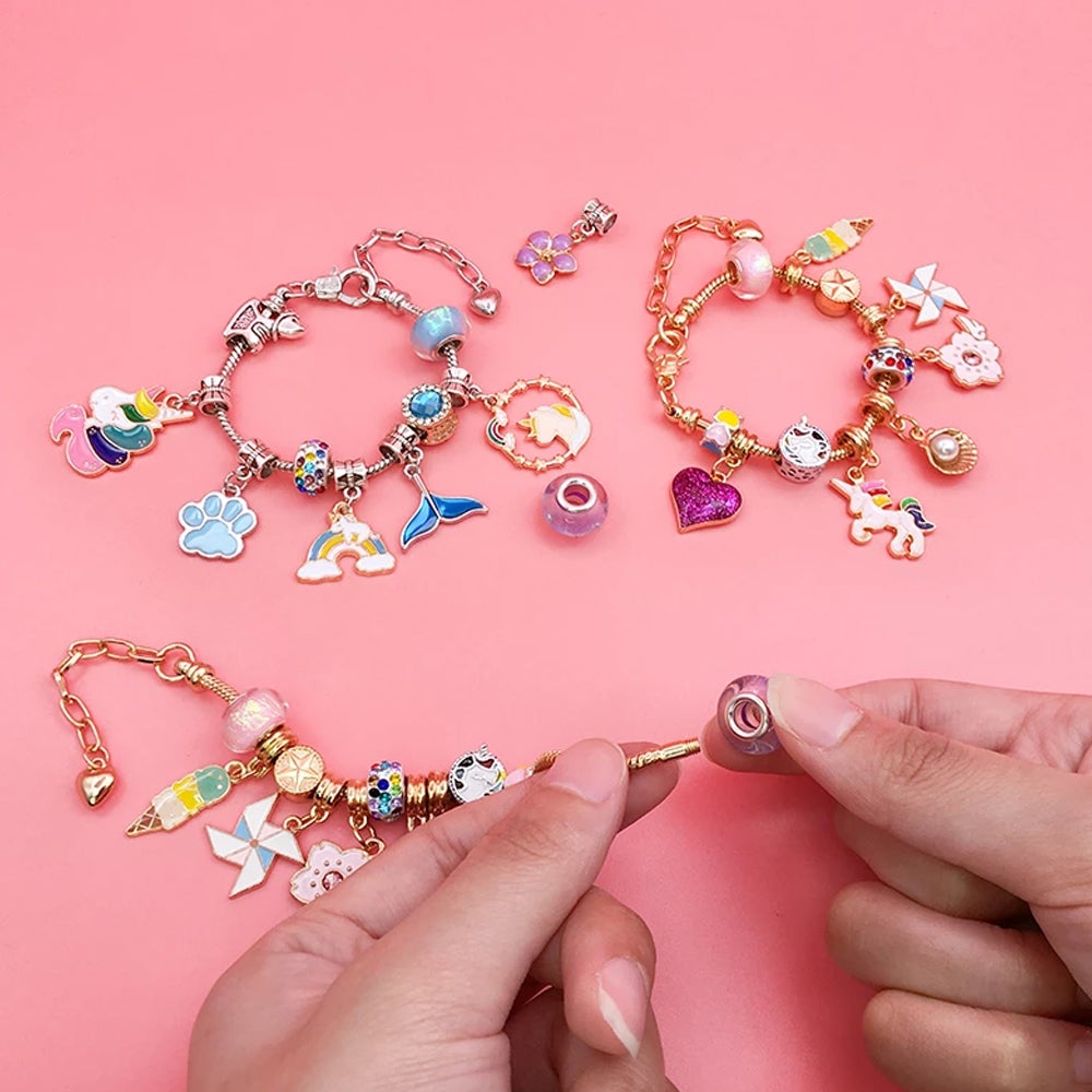 24 Countdown Calendar Unicorn Blind Box Christmas Charm Bracelet Set Kids Girls