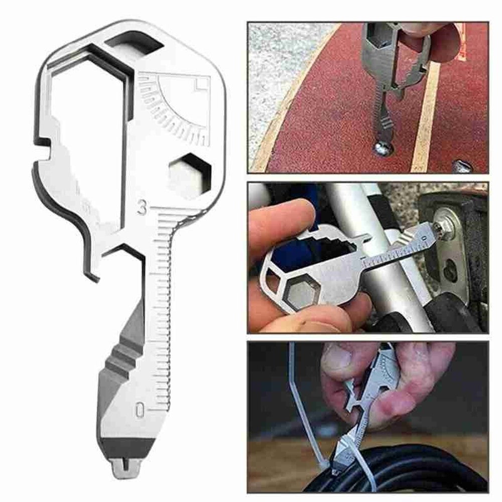 24 In 1 Multifunctional Mini Pocket Repair Outdoor Tool Key Ring Screwdriver Gadget Portable Slotted Camp Hike