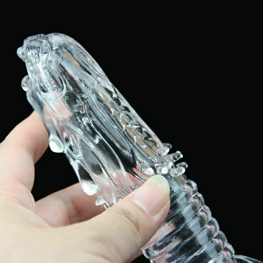 Dragon Penis Extender Clear Condom Cock Sleeve Transparent Ring