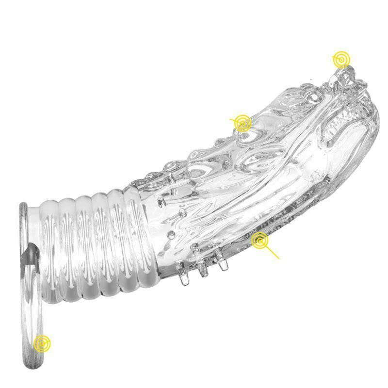 Dragon Penis Extender Clear Condom Cock Sleeve Transparent Ring