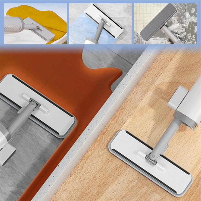 Rotatable Self Squeeze Mini Mop With Crevice Brush For Floor Cleaning