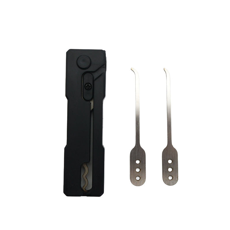 Essential Stainless Steel Multi Tool: Quick Flip Grav Pick Door Keys Lock Rake. Durable.