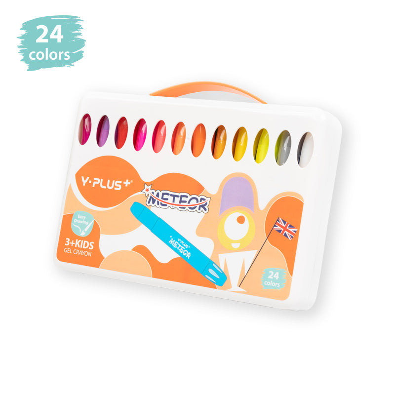 Yplus Silky Gel Crayon Set 12 Colours Non Toxic Washable Food Grade Safe Kids