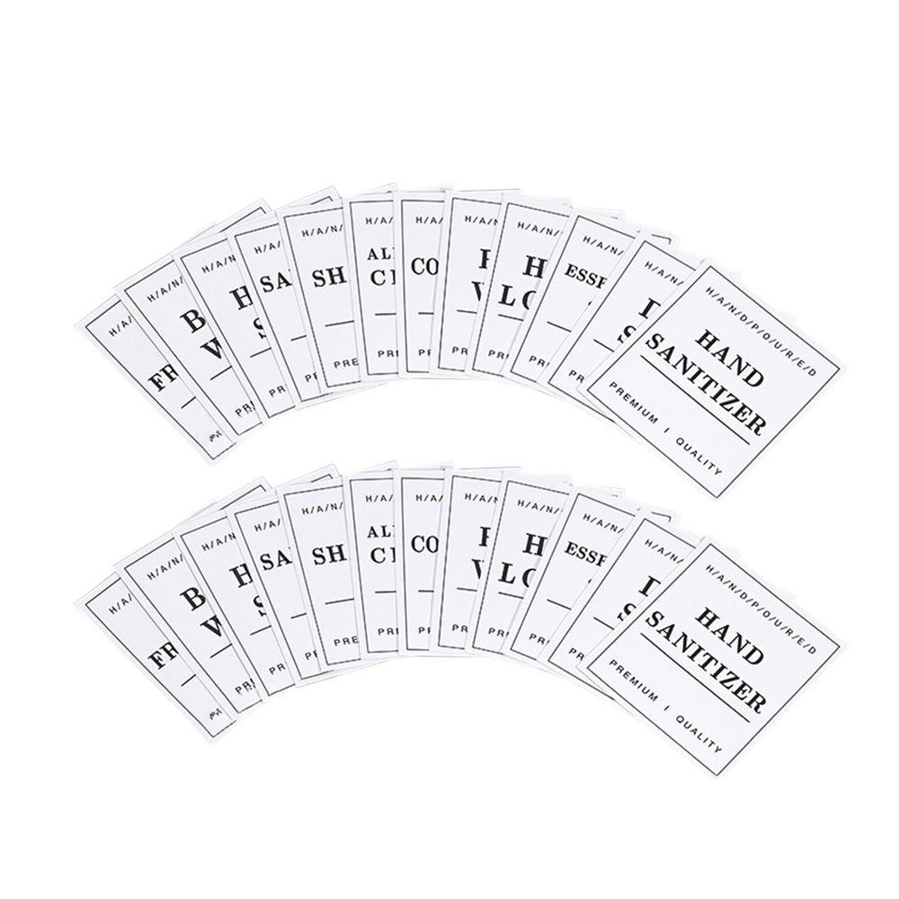 24Pcs Bathroom Bottle Label Waterproof Stickers Removable Cleaning Labels Glass
