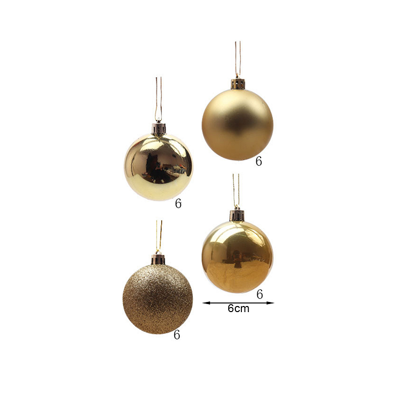 24Pcs 6Cm Christmas Balls Lanyard Hanging Matte Glossy Design Xmas Party Decor