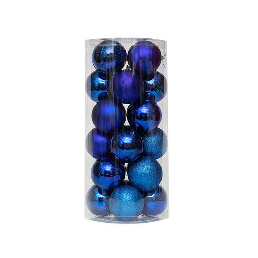 24Pcs 6Cm Christmas Balls Lanyard Hanging Matte Glossy Design Xmas Party Decor