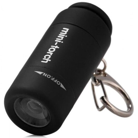25 Lumens Torch Keychain Pocket Usb Rechargeable Led Light Flashlight Lamp For Outdoor Supplies Black