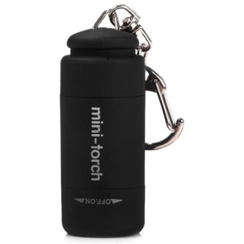 25 Lumens Torch Keychain Pocket Usb Rechargeable Led Light Flashlight Lamp For Outdoor Supplies Black
