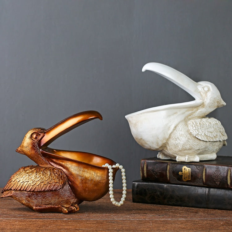 Resin Pelican Ornament Key Holder Jewellery Storage Decor