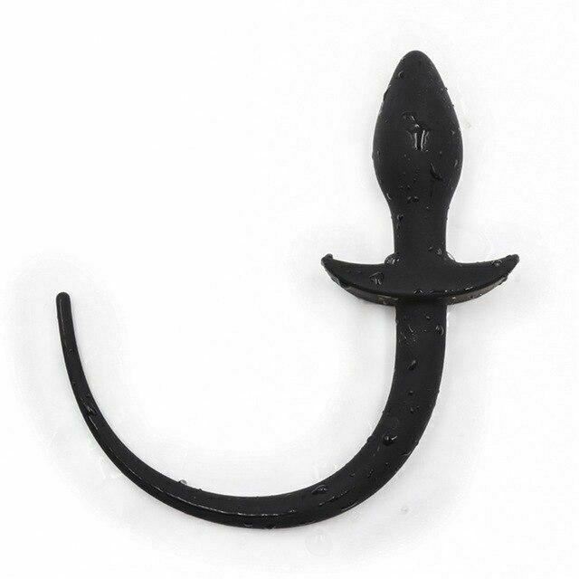 Black Silicone Puppy Tail Anal Plug Pet Play Bondage Kink Bdsm Fetish Restraints