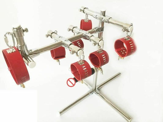 Stainless Steel Bondage Frame Torture Device Leather Bdsm With Dildo Sex Furniture