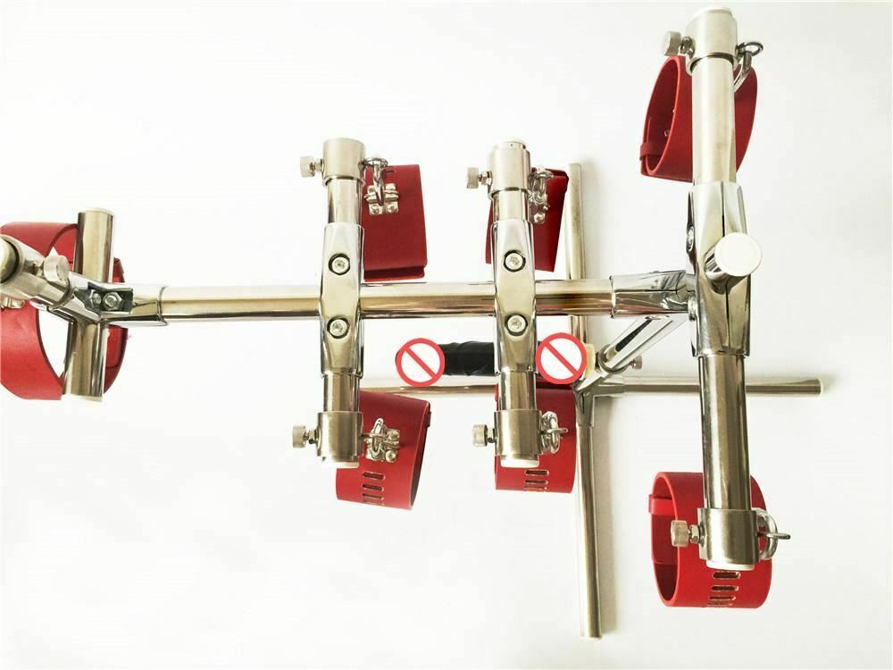 Stainless Steel Bondage Frame Torture Device Leather Bdsm With Dildo Sex Furniture