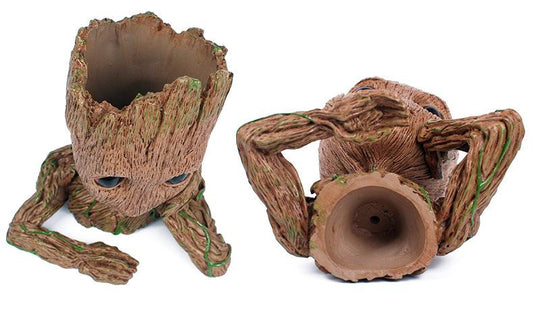 Creative Flowerpot Little Action Figures Cute Toy Pen Pot Holder Pvc Hero Model Vessel